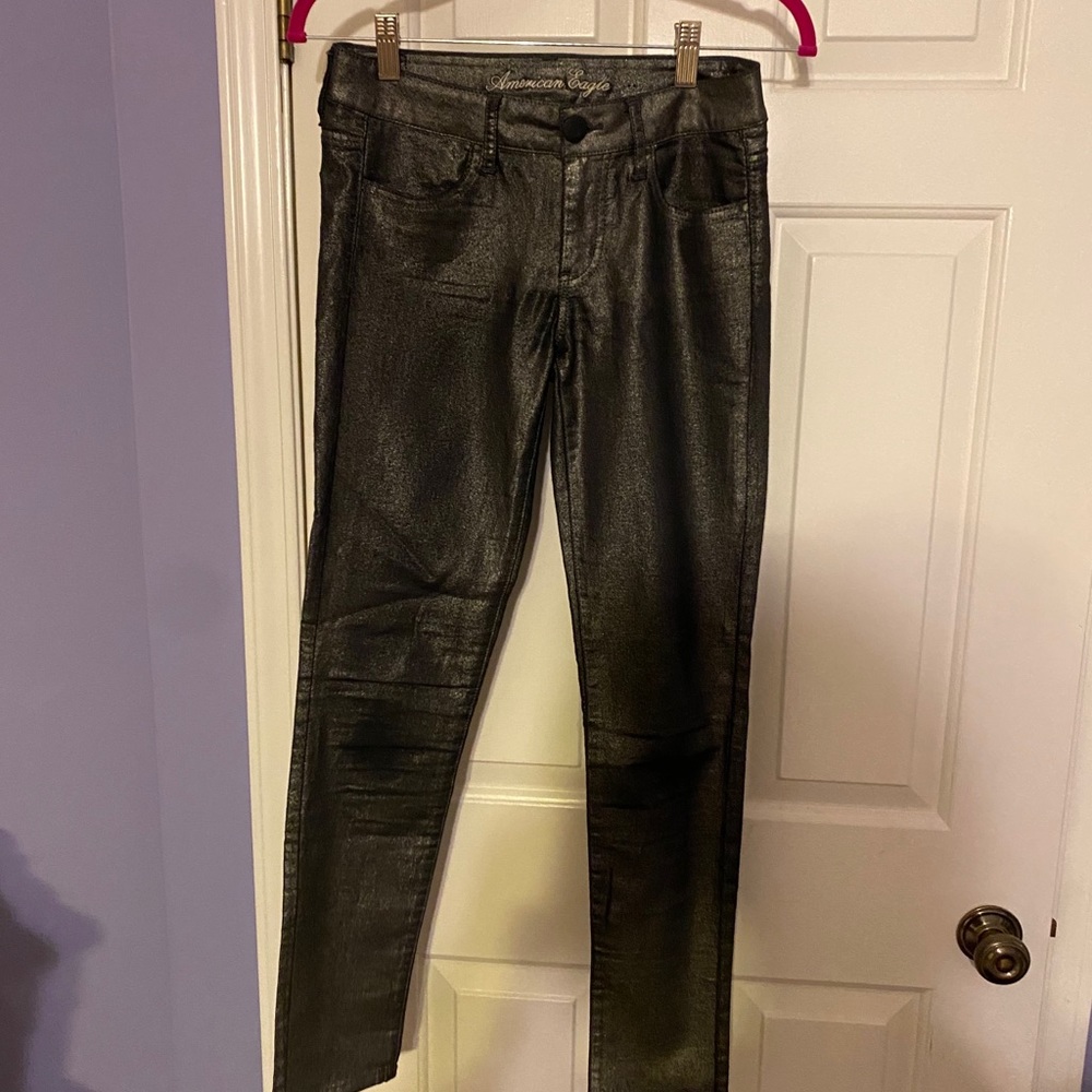 American Eagle silver jeggings